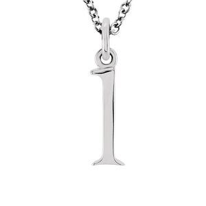The Abbey Lower Case Initial 'l' Necklace in 14k White Gold, 16 Inch